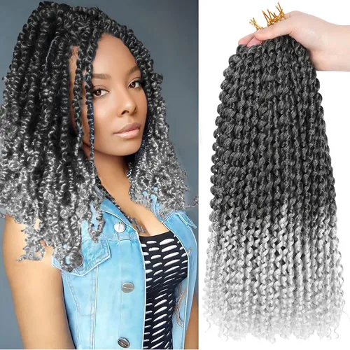 Miniatura 59 de Cabello Passion Twist de 30 pulgadas, cabello rubio de ondas de agua con ganchillo para mujeres, cabello rubio Passion Twist de ganchillo largo 27#