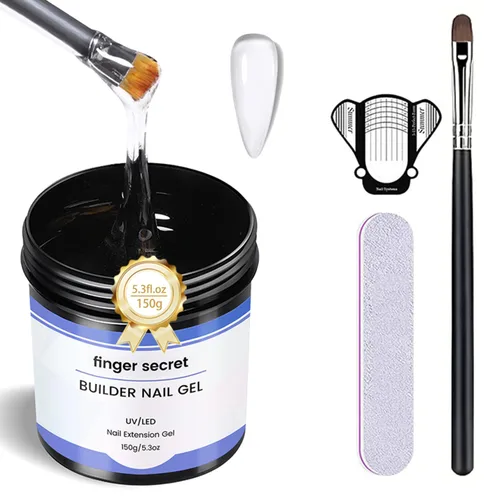 Miniatura 14 de Gel constructor de gel duro para uñas, fuerte y duradero, esculpir en 3D nude para extensión de uñas, 2 onzas (transparente y nude, 1 onza x 2)
