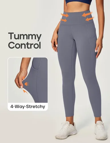 Miniatura 44 de Ewedoos - Leggings con bolsillos para mujer, de talle alto, pantalones de yoga, pantalones de entrenamiento, con levantamiento de glúteos