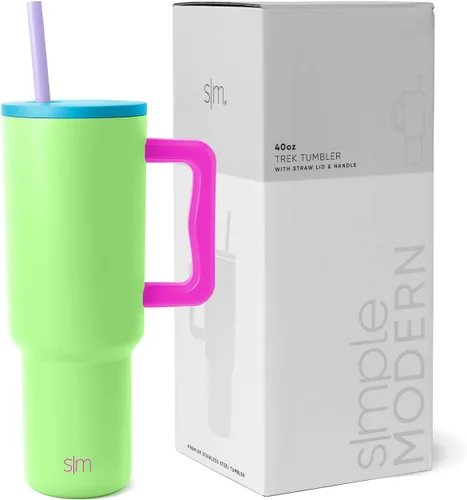 Miniatura 8 de Simple Modern Fortnite - Vaso de 1,2 l con asa y tapa con pajita, botella de agua reutilizable de acero inoxidable aislada, colección Trek, 40oz
