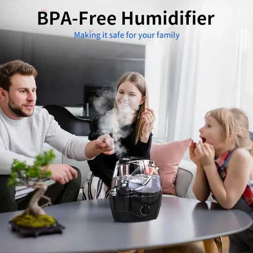 Miniatura 6 de Humidificadores para dormitorio y habitación grande, humidificador de niebla fría de 2.2L para bebé, 30 horas con funcionamiento silencioso