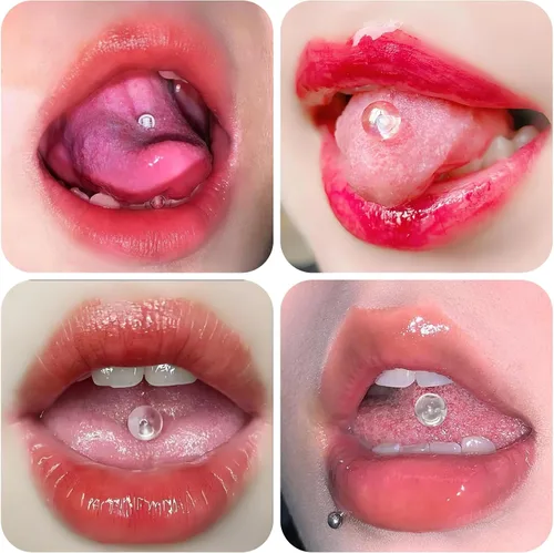 Miniatura 3 de Piercing de lengua de plástico transparente de 0.23 a 1.49 pulgadas, 14G, de goma acrílica, flexible, para lengua, pezón, barra para embarazo