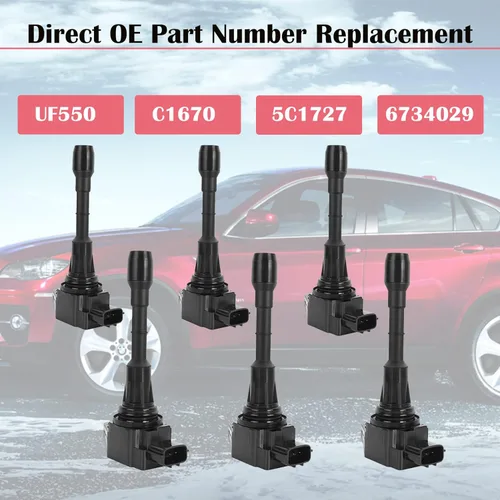 Miniatura 3 de Juego de 6 paquetes de bobinas de encendido y bujías Compatible con 3.5 V6 Nissan Murano Maxima Altima Pathfinder Infiniti G35 EX35 JX35 2009 2010
