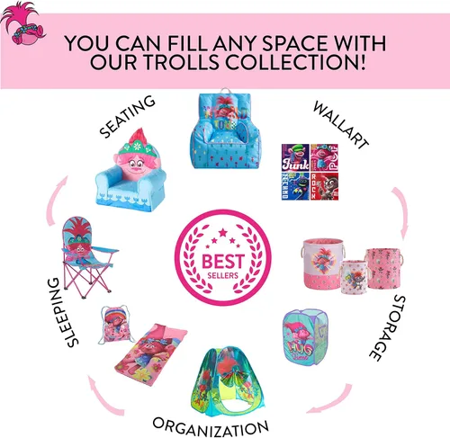 Miniatura 4 de Idea Nuova DreamWorks Trolls Poppy Figural - Juego de almacenamiento apilable de 2 piezas, rosa