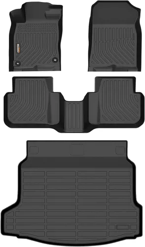 Miniatura 75 de Alfombrillas para todo tipo de clima y forro de carga para Volkswagen Atlas 2018-2025 (asiento de cubo de 6 pasajeros), juego completo de 3 filas