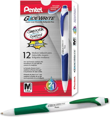 Miniatura 16 de Pentel GlideWrite - Bolígrafo con tinta TechniFlo (³/₆₄ pulgadas), trazo medio, tinta surtida, paquete de 6 (BX910BP6M)