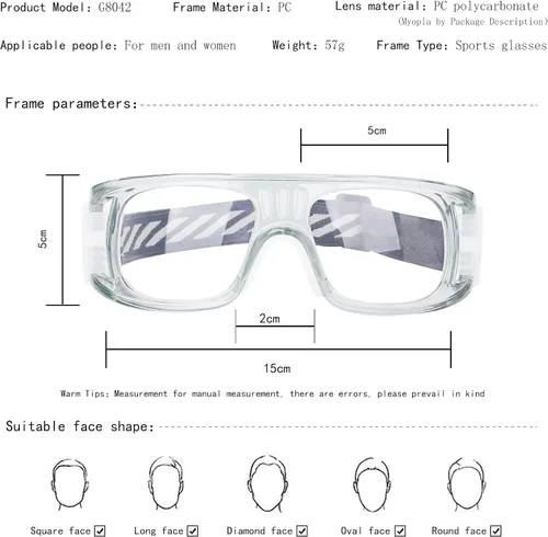 Miniatura 2 de SooGree Sports Glasses - Racquetball Goggles Basketball Football Eye Protective Almohadilla de nariz blanca con marco gris G8042