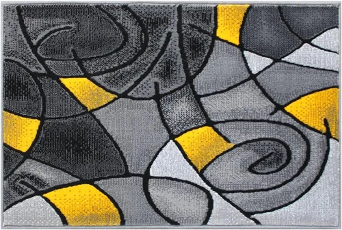 Miniatura 28 de Masada Rugs, Alfombra moderna y contemporánea, color morado, gris y negro (2 pies x 3 pies)
