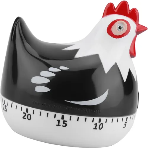 Temporizador de patrón de pollo, temporizador de cocina, temporizador de cuenta regresiva para cocinar temporizador de horneado (negro)