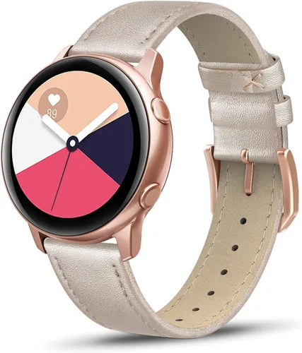 Miniatura 16 de Correa de piel compatible con Samsung Galaxy Watch 3 de 41 mm / Galaxy Watch Active de 40 mm / Active 2 44mm / Galaxy Watch de 42 mm, 20 mm de piel