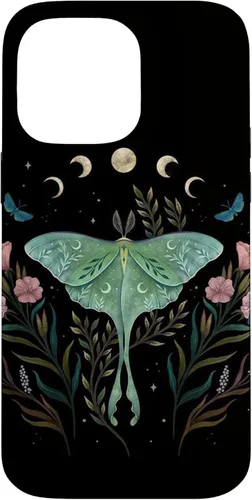 Miniatura 20 de Funda estética Witchy Luna Moth Flower Floral Moon Phases para iPhone 13