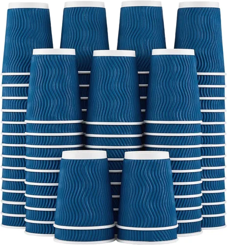 Miniatura 13 de Lamosi Vasos de café de 10 onzas – Paquete de 120, Vasos de Papel Corrugado Aislante Desechables de 10oz, Vasos de Pared Ondulada Kraft para Bebidas