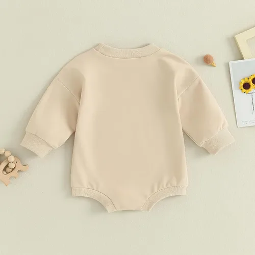 Miniatura 2 de Ropa de bebé recién nacido, sudadera con estampado de letras de amor, mameluco de una pieza para otoño e invierno