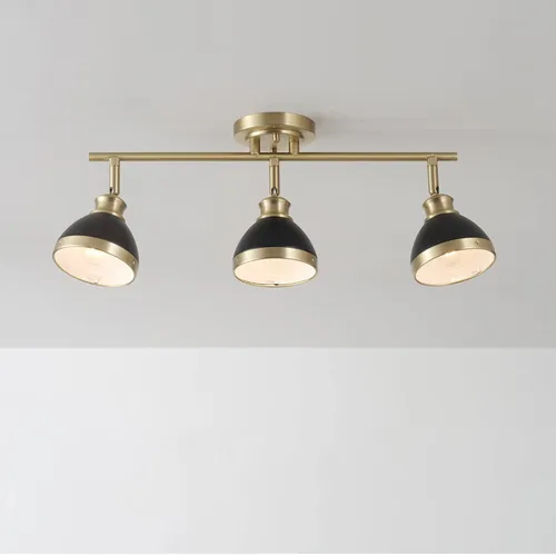 Miniatura 6 de Globe Electric 64000004 Iluminación de pista de 3 luces de 22 pulgadas, latón mate, tonos negros mate, iluminación para cocina, baño, dormitorio