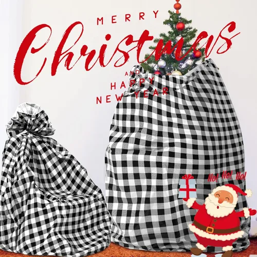 Miniatura 7 de Teling Bolsa de almacenamiento para árbol de Navidad de 7.5 pies, bolsa de plástico para quitar y desechar (negro y blanco)