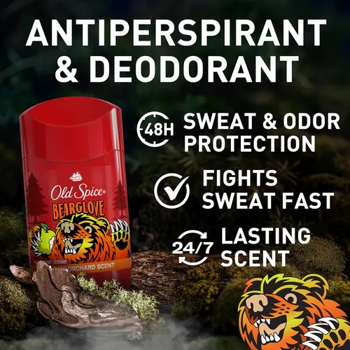 Miniatura 2 de Old Spice Desodorante sin aluminio para hombres, protección contra el olor 24/7, frescura y aroma duradero 24/7, se aplica transparente, Bearglove
