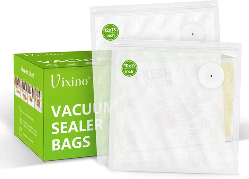 Bolsas de sellado al vacío Vixino, 40 bolsas reutilizables de sellado al vacío para almacenamiento de alimentos, libres de BPA, preparación de