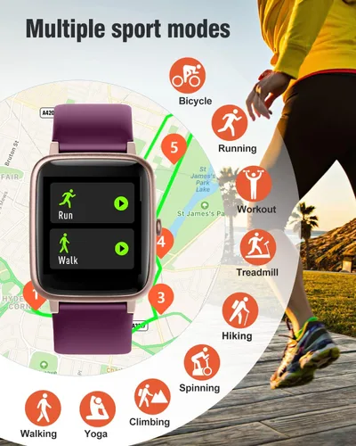 Miniatura 2 de Reloj Fitness Tracker Relojes Fitness para Hombres Mujeres (Hacer/Atender Llamadas), Reloj Inteligente de 1.85" para iPhone/Teléfonos Android