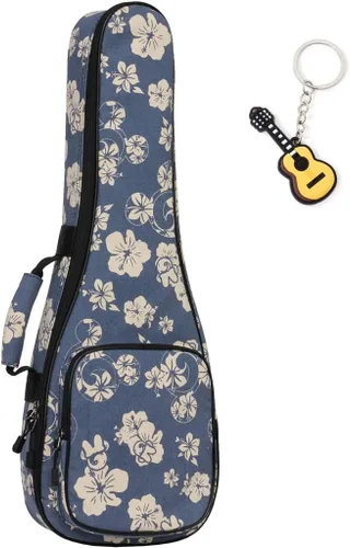 Miniatura 7 de Funda para ukelele simple de lino, esponja de 0.394 in, portátil, impermeable, bolsa para ukeleles, bolsa de concierto Uke con bolsillo de Marrón