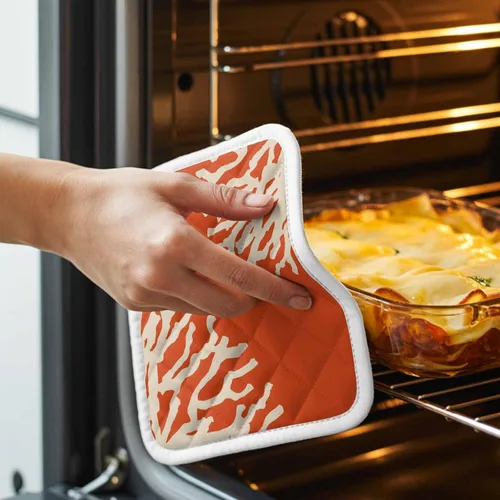 Miniatura 3 de Juego de 2 soportes para ollas de coral oceánico para cocina, platos para horno, almohadillas a prueba de calor con lazo para colgar, agarraderas