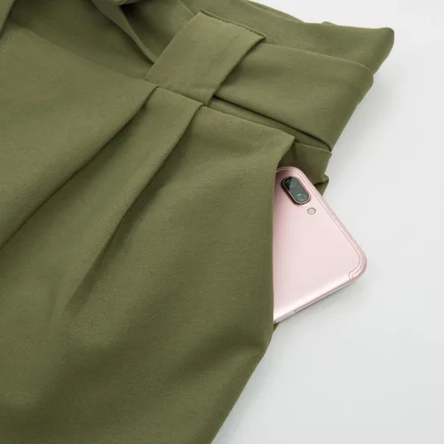 Miniatura 5 de GRACE KARIN - Pantalón tipo lápiz para mujer, diseño informal de tiro alto, con lazo al frente y bolsillos, para trabajo.