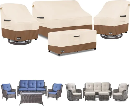Miniatura 19 de ANartcle Fundas para Sillas de Patio, 600D Impermeables de Servicio Pesado para Muebles de Jardín y Patio al Aire Libre, Fundas para Sillas