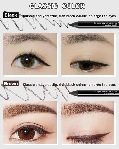 Miniatura 2 de Lápiz delineador de ojos de gel, 3 unidades, color marrón y negro, impermeable, a prueba de manchas, delineador de ojos, delineador de ojos, 2