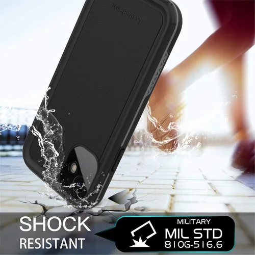 Miniatura 5 de funda impermeable para IPhone de 6.1 con protector de pantalla sub-acuático a prueba de golpes, cuerpo completo a prueba de polvo, funda resistente