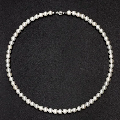 Miniatura 8 de Pearl Necklace for Women, 6-8mm Round White Pearl Choker Necklace for Men Strand Pearl Collar Women Girls Pearl Jewelry Gift Wedding Pearl Necklace