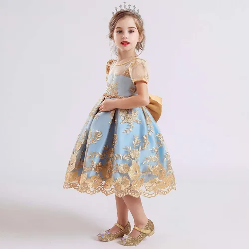 Miniatura 3 de Vestidos de flores para niñas TTYAOVO. Vestido para bodas de princesa para niñas pequeñas.