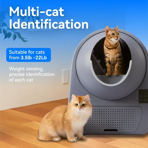 Miniatura 4 de CATLINK - Caja de arena automática para gatos autolimpiante, color gris, caja de arena robótica con monitoreo de salud, hogares con varios gatos