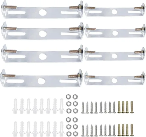 Miniatura 8 de Soporte de montaje para lámpara colgante de techo, kit de barra transversal, placa de montaje con tornillos, 4 piezas 4 juegos de plata