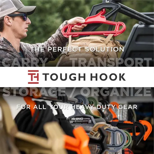 Miniatura 7 de Rhino Tough Hook - Perchas de ropa resistentes – Percha de grado militar para armadura corporal – Perchas de traje de capacidad de 200 libras – El