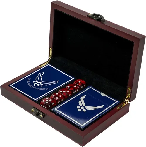 Miniatura 35 de Juego de regalo del ejército de los Estados Unidos Juego de cartas y dados Tarjetas de insignia de rango del ejército Regalos del ejército