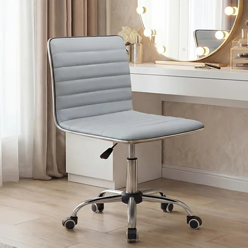 Miniatura 12 de Furmax Silla de Tocador de Respaldo Medio para Sala de Maquillaje, Escritorio de Computadora Giratorio de Cuero PU de Respaldo Bajo, Silla de Tarea