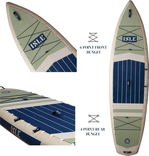 Miniatura 8 de ISLE Paquete de tabla de kayak y remo 2 en 1 – Tabla de remo de pie y kayak, incluye asiento, remo, bomba, bolsa, 11.6 x 35.5 x 6 pulgadas - máx.