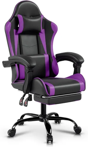 Miniatura 13 de Auto Dynasty Silla para videojuegos ergonómica, silla de oficina de respaldo alto con soporte lumbar ajustable, apoyabrazos articulado, apoyacabezas
