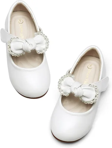 DREAM PAIRS Zapatos de vestir para niña de las flores, zapatos de ballet Mary Janes, zapatos de bailarina, zapatos de baile para fiesta de boda