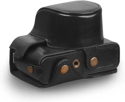 Miniatura 2 de MegaGear MG1979 Ever Ready - Funda de piel auténtica para cámara compatible con Fujifilm X Series X-E4, color negro