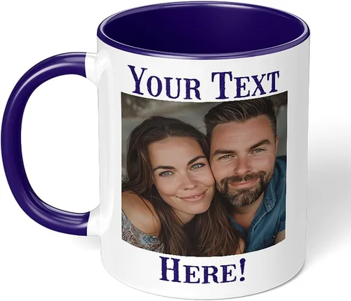 Miniatura 17 de Taza de café de cerámica negra personalizada de 11 onzas con texto, mensaje, tu texto aquí, nombre, DYE Taza para Cafe personalizadas, con foto