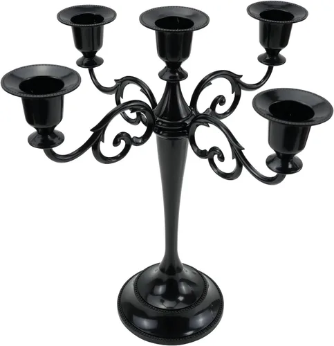 Miniatura 15 de Candelabro de 3 brazos de metal – Portavelas para candelabros para eventos formales, bodas, iglesia, decoración festiva, Halloween – Soporte Cobre