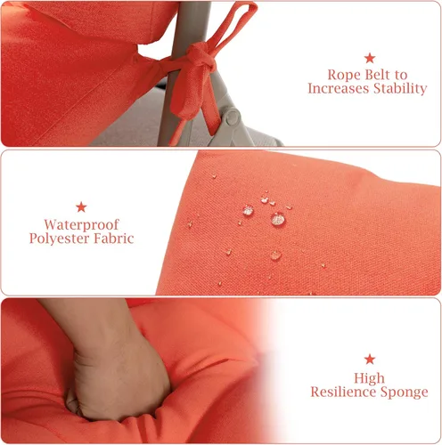 Miniatura 6 de Graffy Cojines para sillas de exterior de 45 x 22 x 4.5 pulgadas, cojín de asiento de respaldo alto con lazos, almohadillas de repuesto impermeables