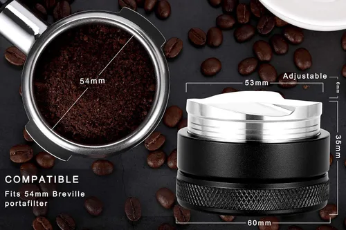 Miniatura 3 de Distribuidor de café de 53 mm, herramienta de distribución de espresso, nivelador de café compatible con portafiltro Breville de 54 mm