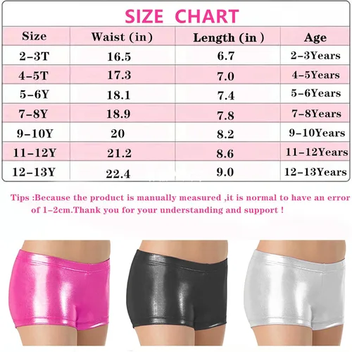Miniatura 6 de BYONEME Pantalones cortos de gimnasia para niñas, pantalones cortos deportivos con purpurina brillante