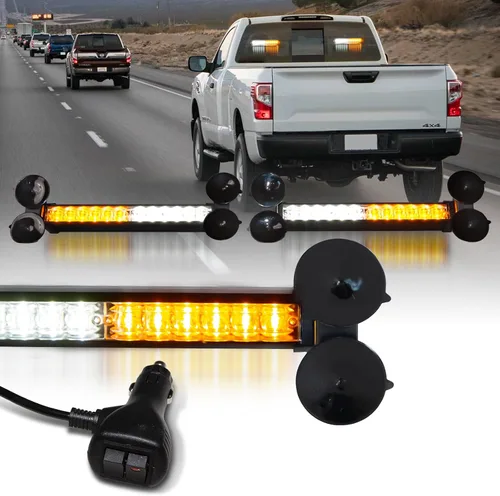 Miniatura 12 de LUMENIX Barra de Luces LED Estroboscópicas de Asesor de Tráfico de Emergencia de 2x12 Pulgadas para Ventana Delantera/Trasera Parabrisas 2-en-1