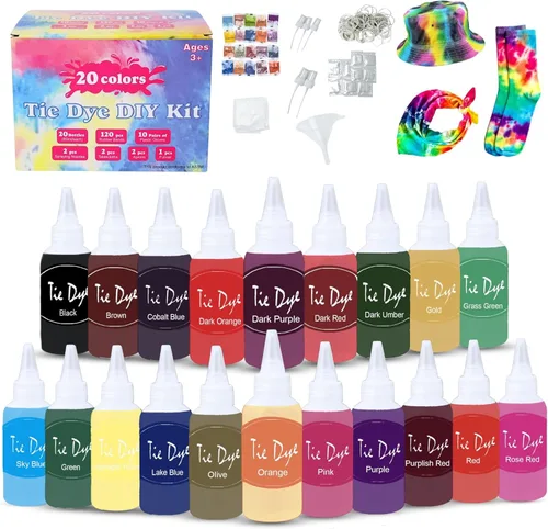 Miniatura 9 de Kit de teñido anudado para niños y adultos, juego completo de teñido anudado con polvo de teñido anudado en paquetes de recambio de teñido anudado