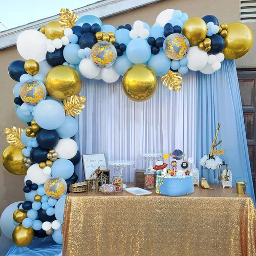 Miniatura 3 de DUOBAO Cortina de Fondo de Gasa 29x96 Pulgadas 2 Paneles Azul Bebé Tela de Gasa Cortinas para Boda Cortinas de Gasa para Fondo Cortinas de Velo