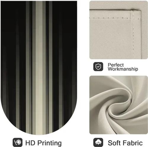 Miniatura 2 de Coxila Cortinas 100% opacas en negro y beige de 42 x 63 pulgadas, cortinas góticas degradadas con aislamiento térmico para dormitorio