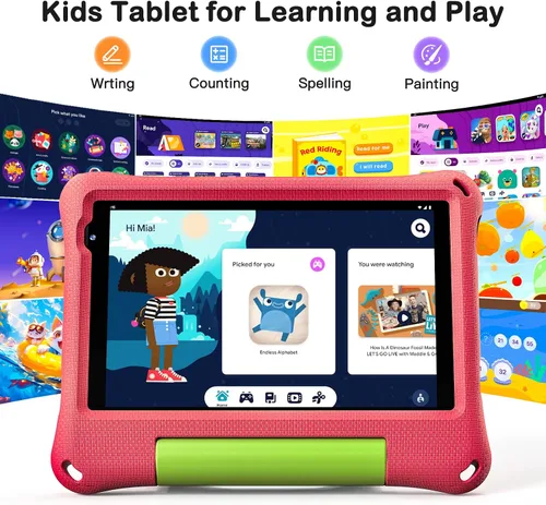 Miniatura 3 de Tableta para niños de 8 pulgadas, Android 15, Octa-Core 12 GB de RAM + 64 GB de ROM, tableta para niños pequeños con WiFi 6, control parental