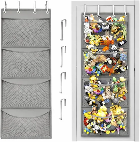 Miniatura 9 de Honeyera Almacenamiento para Animales de Peluche - Organizador sobre Puerta para Muñecos, Accesorios para Bebés y Organizador de Juguetes